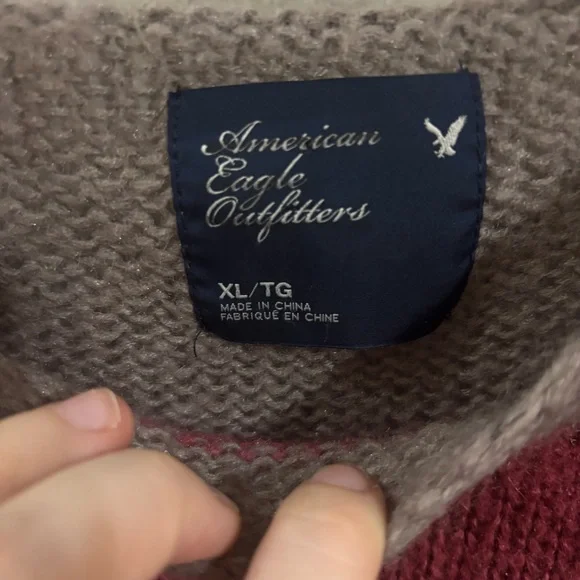 Striped Pink and Gray Women's Sweater - Picture 2 of 6